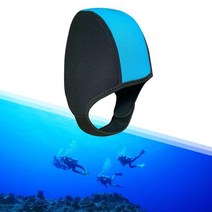 스쿠버모자 다이빙후드 잠수모자 서핑캡 2.5mm 네오프렌 다이빙 복 후드 성인 여성 남성 헤드 커버 이어 비니 수중 카누, 검은 색과 파란색, 검은 색과 파란색