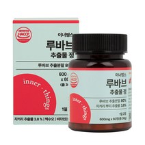 이너띵스 루바브 추출물 치커리 뿌리 백수오 비타민 D K 르바브 라폰티신, 1병, 60정