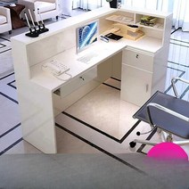 미용실카운터 옷가게 편의점 식당 계산대 캐셔 책상, 월넛 우회전 - 100x80x110cm