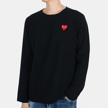 디몬트 22 S/S 꼼데가르송 남성 레드 와펜 라운드넥 니트(블랙) P1 N068 000 BLACK