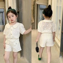 키즈봉봉 여아 여름 상하세트 반바지 예쁜 투피스 여름 레이스 추천 바로배송 순백꽃잎반바지세트