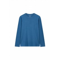 GAP Adults 남성 솔리드 코튼 롱 슬리브 티셔츠_다크 블루 2209556011110009 262121