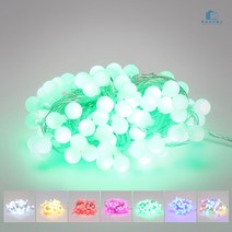 LED 앵두 전구 녹색 트리구 96구 투명선 연결형(DC 24V) 1m 캠핑 감성 조명 크리스마스 소품 파티 조명 RGB 트리구 인테리어 악세사리 무드등 줄전구, 4색(적색/황색/청색/녹색), 포함