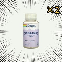 솔라레이 모노라우린 라우르산 코코넛 500mg 60정 2통, 1개, 기본