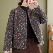 대장패딩 대형 느슨한 긴 소매 양털 재킷 여성 가 ​​겨울 레트로 민족 면화 및 린넨