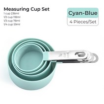 과일가게저울 과일선별기 미세 앉은뱅이 초정밀 저울 4pcs 베이킹 도구 주방 측정 컵, 4pcs 블루 컵