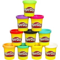 Play-Doh 모델링 컴파운드 10팩 색상 케이스 무독성 모듬 2온스 2세 이상 멀티컬러, 기본