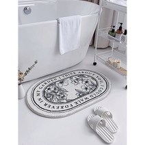 프로방스 롱파일 플라워 리프 타원형 발매트 주방 욕실 매트 인테리어 소품 아이디어 상품