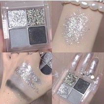 아이쉐도우 아이메이크업 아이 스틱 글리터 섀도우 팔레트 펄아이 애교살 눈화장 9가지 색상 쿨톤 블랙 스모키 매트 스모키 피그먼트, 4색 스모키