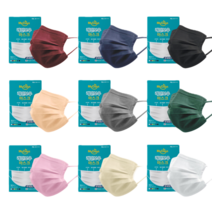 마이데이즈 MB필터 레인보우 국산 일회용 컬러덴탈마스크 중형 대형 색깔 유색 무지개 색상, 아마존(그레이), 일반형(L), 30매(일괄포장)-옐로우BOX, 1개