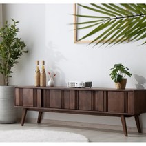 슬라이딩 도어형 높은 원목 거실장 1500 (2색) TV 안방 폭좁은 수납형, 티비다이/마호가니