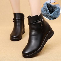 제이시 푹신한 여성 털 통굽 앵클부츠 4cm B011 앵글부츠