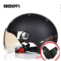 할리데이비슨헬멧 BEON Moto rcycle 레트로 스쿠터 헬멧 B103 모토 s 빈티지 제트 레이싱 Capacete queiro 오픈 페이스, [01] M, [04] 4