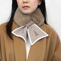 니트 여성 쁘띠 시모 목도리 머플러 울 에코 밍크 퍼