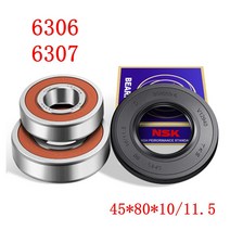 산요 월풀 드럼 세탁기 워터 씰 (45*80*10/11.5) 베어링 2 PCs(6306 6307) 오일 씰링 부품, 한개옵션0