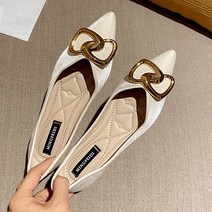 명브띠 여성 뾰족타입 플랫 봄 단화