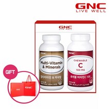 [GNC] 멀티비타민 앤 미네랄+츄어블비타민C 90 세트_30019, 없음