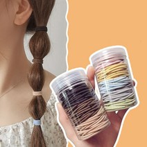 일호장신구 얇은 베이직 머리끈 100set 기본 심플 데일리 패션 악세서리 헤어슈슈 포니테일 똥머리 당고머리 올림머리 묶음머리 캐쥬얼 스타일