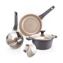 [해외] PUREAIN 논스틱 냄비 및 팬 세트 논스틱 주방 조리용품 세트 5개 모든 스토브탑 조리용품 세트 호환 식기세척기 안전