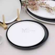 엔젤 무광 원형접시(5size)-파스타 스테이크 브런치 도자기그릇 홈카페 카페 업소용 화이트 블랙