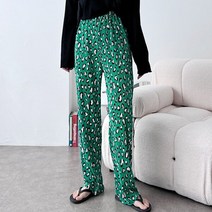 봉시스터즈 호피플리츠밴딩긴바지