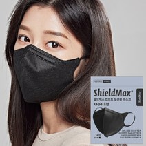 [쉴드맥스 컴포트 KF94 마스크 검정/흰색]-100% 국산원료-식약처 의약외품-제조사 직영판매-대형 블랙 개별포장-공공기관 약국 홈쇼핑 편의점 판매, 새부리 넉넉형 KF94 블랙, 50매
