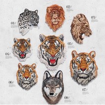 맹수와펜 리폼 자수 패치 동호회 의류-평온호랑이소형