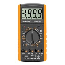 멀티테스터기 접촉/비접촉 타코메타/회전계/RPM/회전수측정기 aneng an9205 디지털 멀티미터 acdc 전류계 볼트 테스터 미터 multimetro 1999 카운트 lcd, 노란색