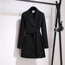 여성 하프 트렌치코트 가을 벨티드 4xl