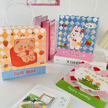 다용도 PVC 쇼핑백 귀여운 캐릭터 선물포장백 비닐백, 3번