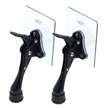 하시 무타공 원터치 도어스토퍼 블랙 + 투명 부착판, 2세트