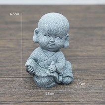 금불상 작은 불교 승려 티베트 인형 부처님 돌 동상 정원 자동차 장식 명상 홈 수족관, 10 10