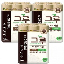삼정 3겹 데코 그루 오리지날 화장지(무표백펄프) 30m*30롤*3pack