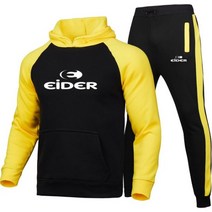 Eider 트레이닝복 후드 + 스웨트팬츠 남성용 캐주얼 스포츠 정장 겨울 품 남성 패션 의류