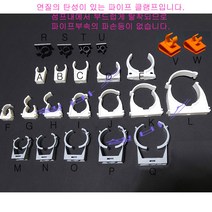 LESSO 산킹 파이프 탈착 클램프 국산 미제 PVC 파이프용 고정 클립 16/22 1/2인치 3/4인치1.25인치 1.5인치 2인치 일반형 롱타입 걸이식 스족관 배관 부속, N 3/4인치(20A) 파이프용 미제 클램프