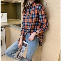 루나걸 레반 체크 셔츠