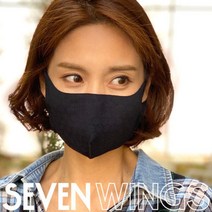 세븐윙스 (여성용) 문수인의 반영구 스포츠 항균 마스크 M, 세븐윙스 항균마스크 블랙(M)/여성용, 1개