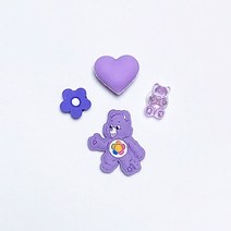 케어베어 4종 택1 파츠 버튼 신발 악세사리 세트 실내화 꾸미기 4P