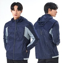 콜핑 1861JK201M 배색 절개 기능성 속건 후드 남성 경량 바람막이 자켓