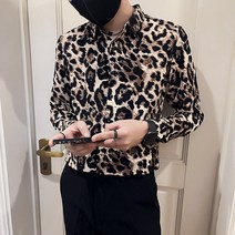 GBG 남자 호피무늬 레오파드 셔츠 인플루언서 남방 트렌드 럭셔리