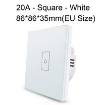 Tuya Smart High Power Switch 20A 4400W 보일러 온수기 자동화 용 회로 차단기 Alexa Google Home Siri, 05 EUSquareWhite