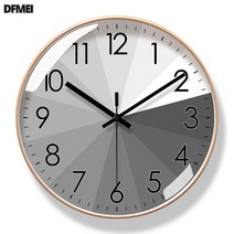DFMEI 괘종시계 거실시계 심플 시계 괘종시계 무음소초 석영시계, 【초무음-블루심벨】6377-B 금테, 12인치