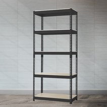 스피드랙 철제선반 조립식 앵글 5단 1000 x 800 x 2100, 블랙, 9mm 양면코팅 보드