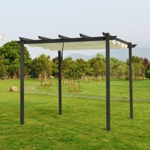 베란다 테라스 스카이어닝 가제보 썬테크 썬룸 루프탑 조립식 파고라 농막 전원주택 주차장 차양막, 3x3 그레이스탠드+화이트커버