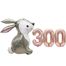 파파 파티 토끼 풍선 생일 파티 숫자 풍선 세트, 1세트, 토끼 300