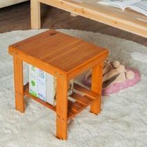 MAK862749 *디아코니아* 우드 미니 선반 겸용 의자 대나무 선반 보조의자 스툴