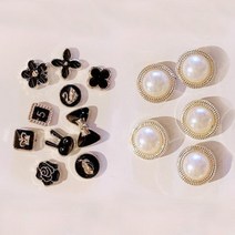 옷고정 매너 브로치 열림 오픈방지 블랙 진주단추 핀