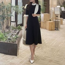 바이브루니 / 홀릭 뒤테여신 리본 스카프 배색 롱원피스(1 color)