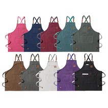 바리스타 앞치마 데님 까페 공방 화방 네일샵 미용실 캔버스 앞치마, 퍼플