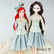인형옷 드레스 캐주얼, N_19.정장-실버주름치마2p